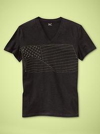 USA flag V-neck T