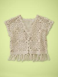Crocheted fringe vest