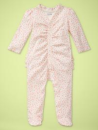 Shirred footed one-piece