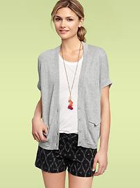 Speckled dolman-sleeve cardigan