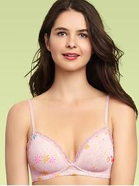 Ultra sheer eyelet wireless bra