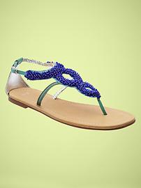 Beaded cut-out sandals