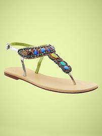 Metallic stone sandals