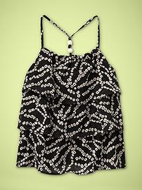 Geo printed ruffle tank
