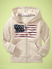 Flag graphic zip hoodie