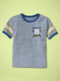 Tri-blend graphic ringer T