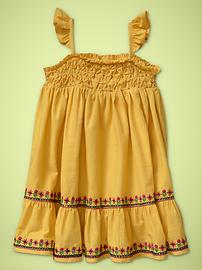 Smocked flutter dress
