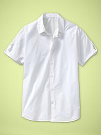 Roll sleeve solid shirt (slim fit)