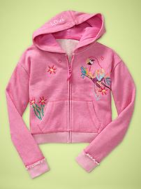 Flamingo embroidered hoodie