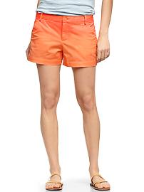 Neon flat-front shorts