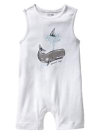 Whale graphic romper