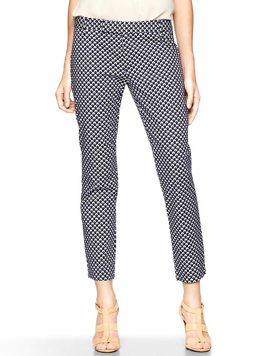 Image number 1 showing, Slim cropped refined print pants