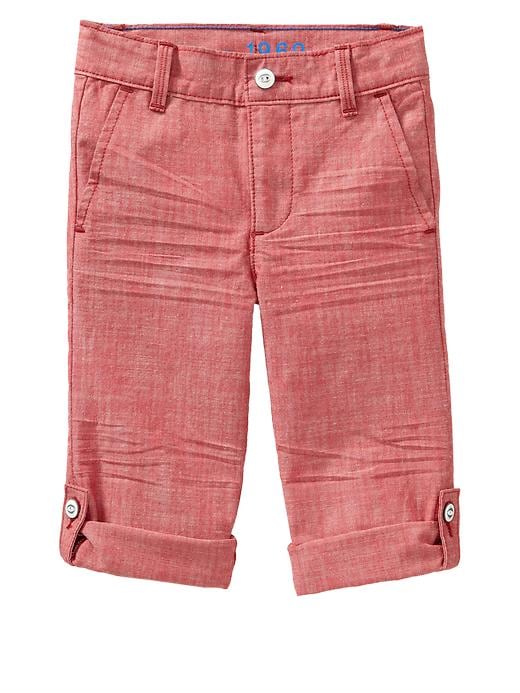 Image number 1 showing, Red chambray roll-up pants