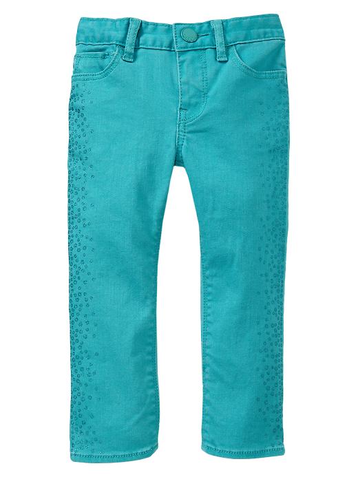 View large product image 1 of 1. Embellished jewel box skinny jeans