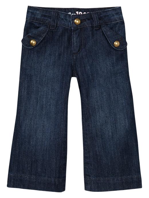 Image number 1 showing, Wide leg jeans (dark wash)