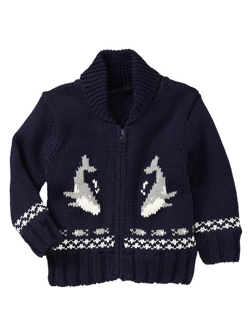 View large product image 1 of 1. Intarsia whale sweater