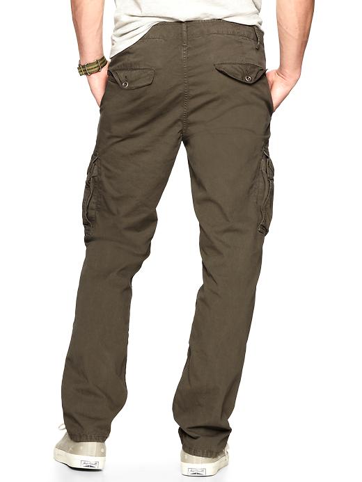 Image number 2 showing, Denim-washed cargo pants (slim fit)