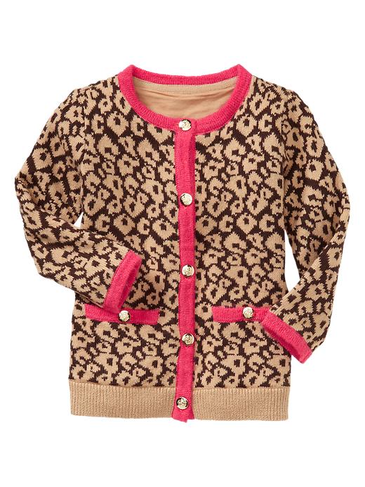 View large product image 1 of 1. Three-quarter leopard cardigan
