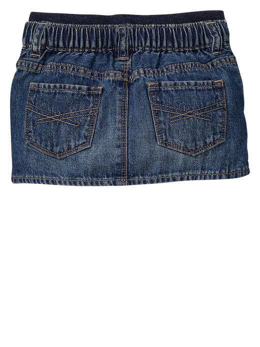 Image number 2 showing, Knit-waist denim mini skirt