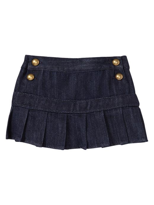 View large product image 1 of 1. Pleated denim skirt