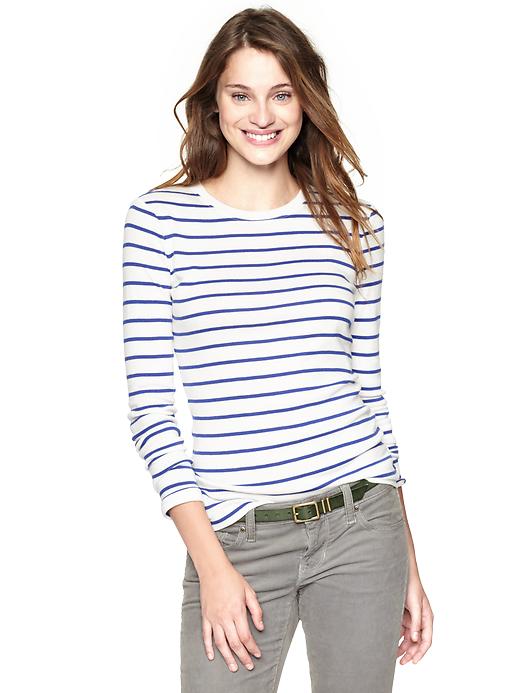 View large product image 1 of 1. Bowery supersoft striped crew