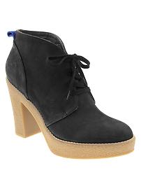 Leather lace-up booties