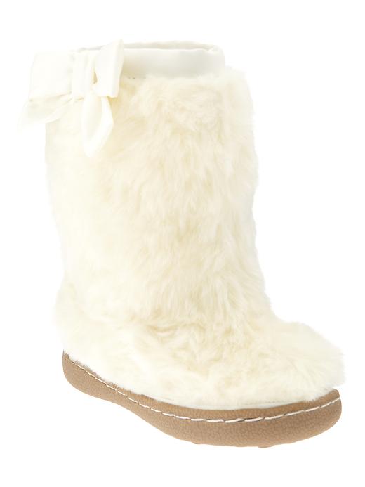 Image number 1 showing, Faux-fur bow boots