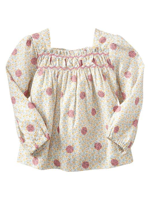 View large product image 1 of 1. Printed smocked top