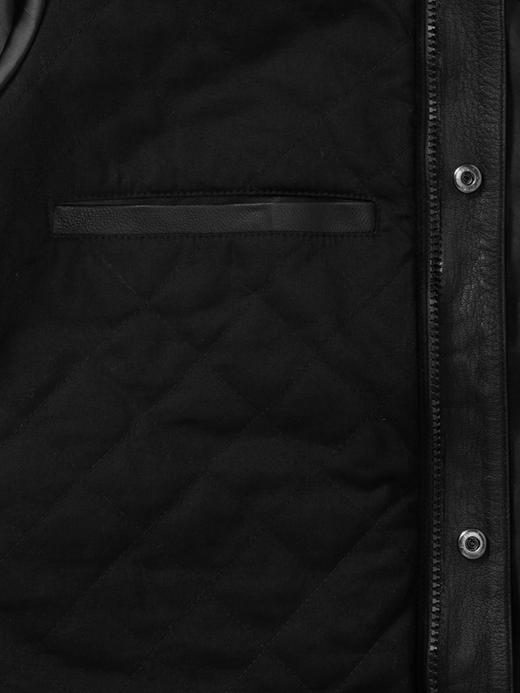 Image number 3 showing, Gap x GQ BLK DNM Leather Bomber