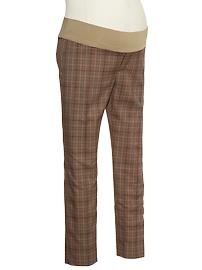 Demi panel slim cropped plaid pants