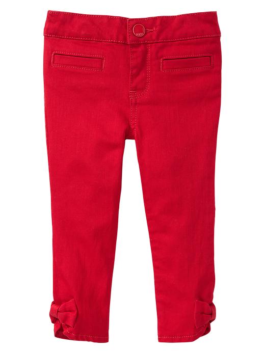 Image number 1 showing, Red bow skinny jeans