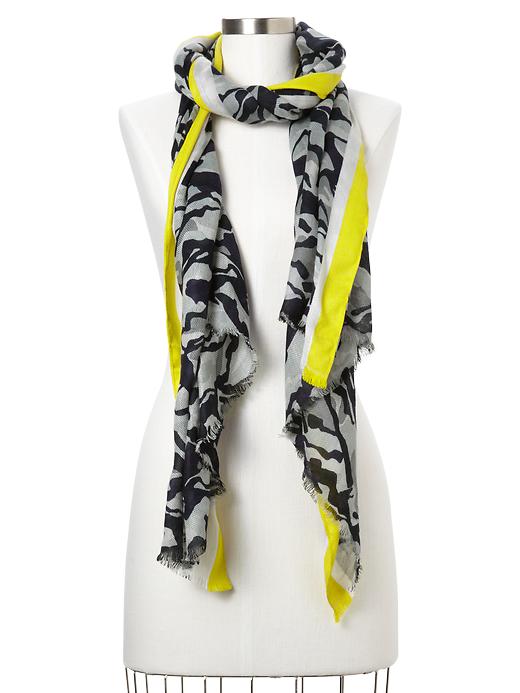 View large product image 1 of 1. Camo neon-trim scarf