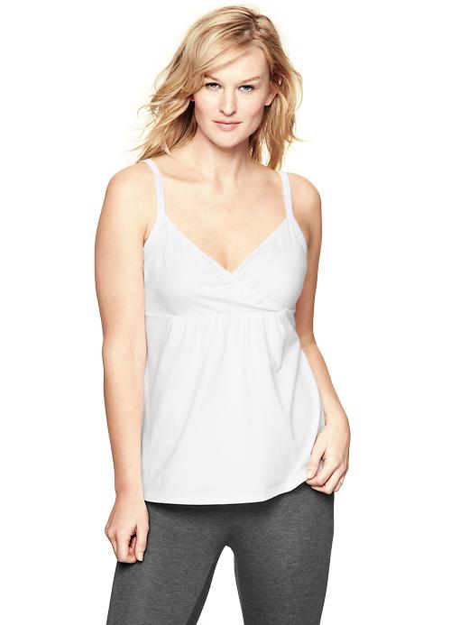 View large product image 1 of 1. Gathered crossover nursing cami