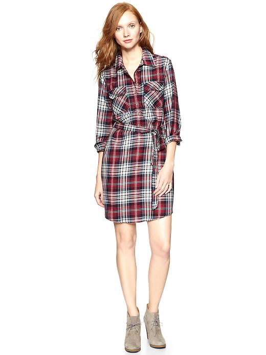 View large product image 1 of 1. Plaid flannel shirtdress