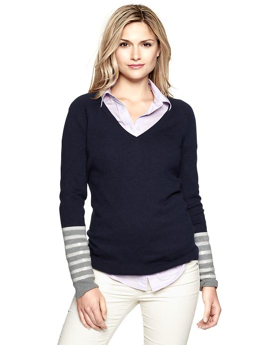 View large product image 1 of 1. Striped sequin pullover