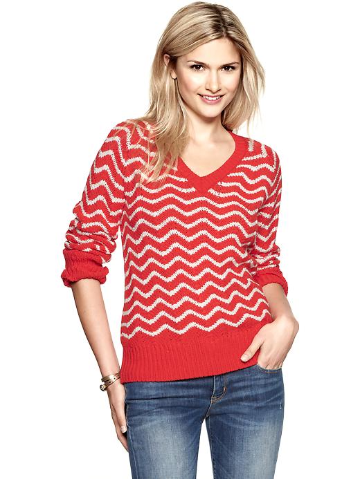 Image number 1 showing, Chevron stripe pullover