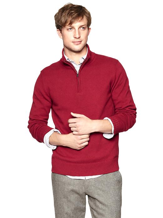 View large product image 1 of 1. Marled half-zip sweater