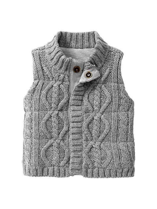 View large product image 1 of 1. Cable knit vest