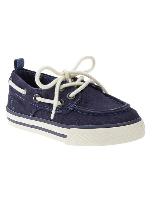 Image number 1 showing, Canvas boat shoes