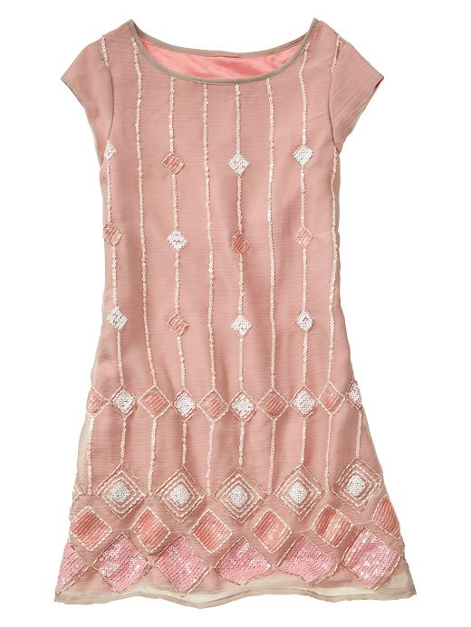 View large product image 1 of 1. Sequin embroidered shift dress