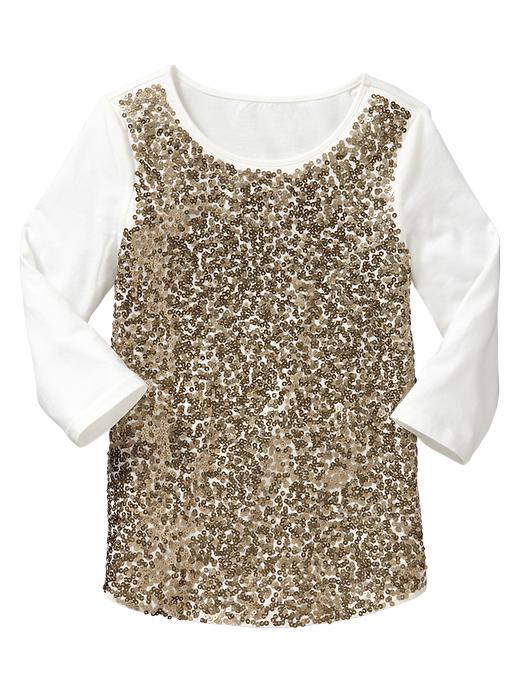 View large product image 1 of 1. Metallic sequin-embellished top