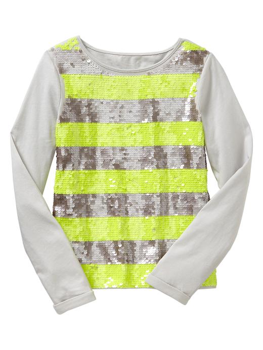 View large product image 1 of 1. Striped sequin top