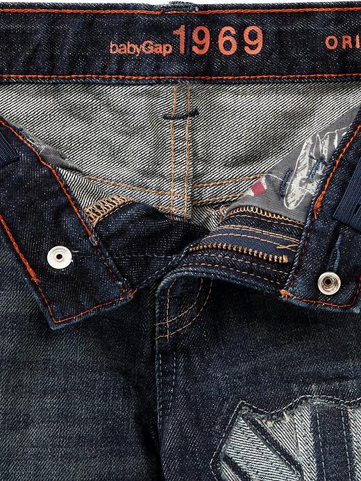 Image number 3 showing, First original embroidered jeans (dark wash)