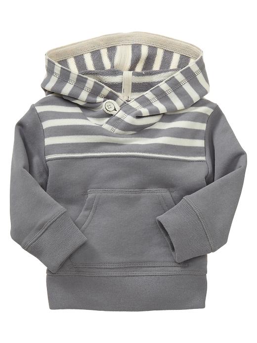 View large product image 1 of 1. Striped terry hoodie