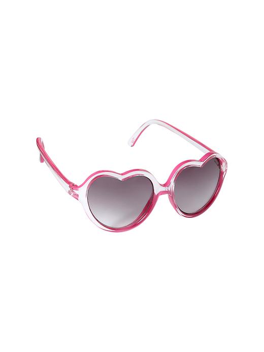 View large product image 1 of 1. Tinted heart-shaped sunglasses