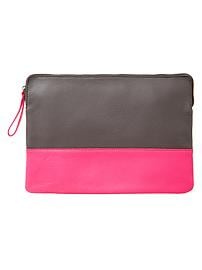Two-tone leather clutch