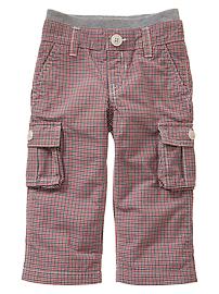 Knit-waist woven cargo pants