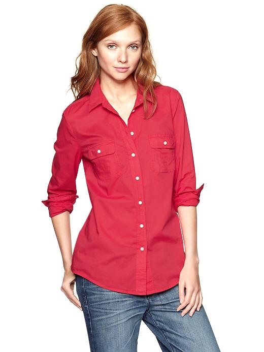 Image number 5 showing, Fitted boyfriend shirt