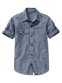 Convertible chambray shirt