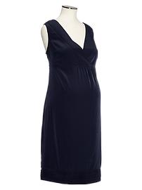 Pintucked crossover dress